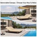 PURPLE LEAF Outdoor Daybed for Patio,  Poolside Chaise Lounge Bed with Cushion, Olefin Blend Fabric, Aluminum Frame Sunbed with Side Table for Deck and Backyard