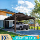 PURPLE LEAF Outdoor Metal Carport Gazebo Bronze Steel Roof Aluminum Frame Shelter for Parking