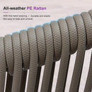 PURPLE LEAF Round Patio Dining Set with Aluminum Frame and Wicker Rattan Dining Chair with Comfortable Cushions for Deck Porch Kitchen Outdoor
