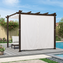 PURPLE LEAF Bronze Pergola Outdoor Retractable Metal Pergola with Canopy with Shade Cover With Curtains