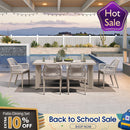 PURPLE LEAF Outdoor Dining Set with Sunbrella Cushions wicker patio table set  for Kitchen Deck Garden Outdoor Furniture Sets
