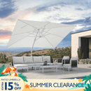 PURPLE LEAF Modern White Outdoor Umbrella Premium Aluminum Patio Cantilever Pool Sun Umbrellas