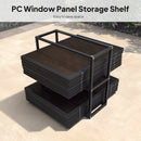 PURPLE LEAF Sunroom Hardtop Gazebo Solarium Wood Grain  Galvanized Steel Double Roof All-Weather Aluminum Outdoor Screen House