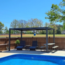 PURPLE LEAF Caesar Solar Louvered Pergola with LED Strip Lights and Control Panel Aluminum Outdoor Pergola with Adjustable Roof for Patio Deck Garden Yard Gray