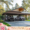 PURPLE LEAF Outdoor Metal Carport Gazebo Bronze Steel Roof Aluminum Frame Shelter for Parking