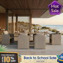 PURPLE LEAF Sanori Patio Dining Set Modern Large Weather-Resistant Table and Aluminum Chairs with Cushions for Garden Beige