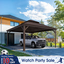 PURPLE LEAF Outdoor Metal Carport Gazebo Bronze Steel Roof Aluminum Frame Shelter for Parking