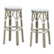 PURPLE LEAF Patio Round Bar Stools Set of 2 Outdoor Backless Barstools Woven Rattan Bar Chair  for Indoor Kitchen Island Bistros Cafe Restaurant