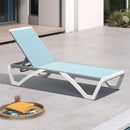 PURPLE LEAF Patio Chaise Lounge Chair Outdoor Plastic Textilene Sun Bathing Recliner Tanning Pool Lounger with 6 Adjustable Position for Outside Beach in-Pool Lawn Poolside