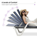 PURPLE LEAF Patio Chaise Lounge Plastic Pool Outdoor Lounge Chair with Aluminum Frame Stackable Patio Tanning Chairs for Poolside Sunbathing Beach Deck Yard