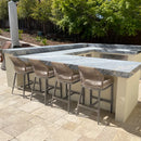 PURPLE LEAF Outdoor Bar Stools Set of 2,  Wicker Rattan Bar Stools with Back Aluminum Outside Garden Patio Bar Chairs