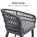 OPEN BOX I PURPLE LEAF Outdoor Dining Chair ×2 All-Weather PE Rattan with Aluminum Frame