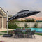 PURPLE LEAF Round Cantilever Patio Umbrella Heavy Duty Umbrella for Porch Garden Pool
