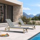PURPLE LEAF Pool Oversized Lounge Chairs Rattan Aluminium Patio Chaise Lounge Outdoor Adjustable Recliner Finish Loungers Woven PE Sun Chairs for Poolside Deck Beach