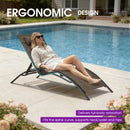 PURPLE LEAF Outdoor Chaise Lounge Chair  Patio Pool Lounger Bronze Aluminum Chairs with Side Table Adjustable Tanning Recliner for Outside Backyard Yard Deck Balcony Beach