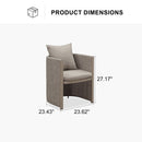 PURPLE LEAF 2- Pieces Patio Dining Chair All-Weather Modern Outdoor Aluminum Dining Chair with Olefin Cushions Pillows for Garden Backyard