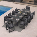 PURPLE LEAF Caesar Outdoor Dining Set Aluminum Luxury Patio Furniture Table and Chairs Set with Olifen Removable Thick Cushion and Pillow Patio Dining Sets for Garden Deck