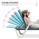 PURPLE LEAF Patio Chaise Lounge Plastic Pool Outdoor Lounge Chair with Aluminum Frame Stackable Patio Tanning Chairs for Poolside Sunbathing Beach Deck Yard
