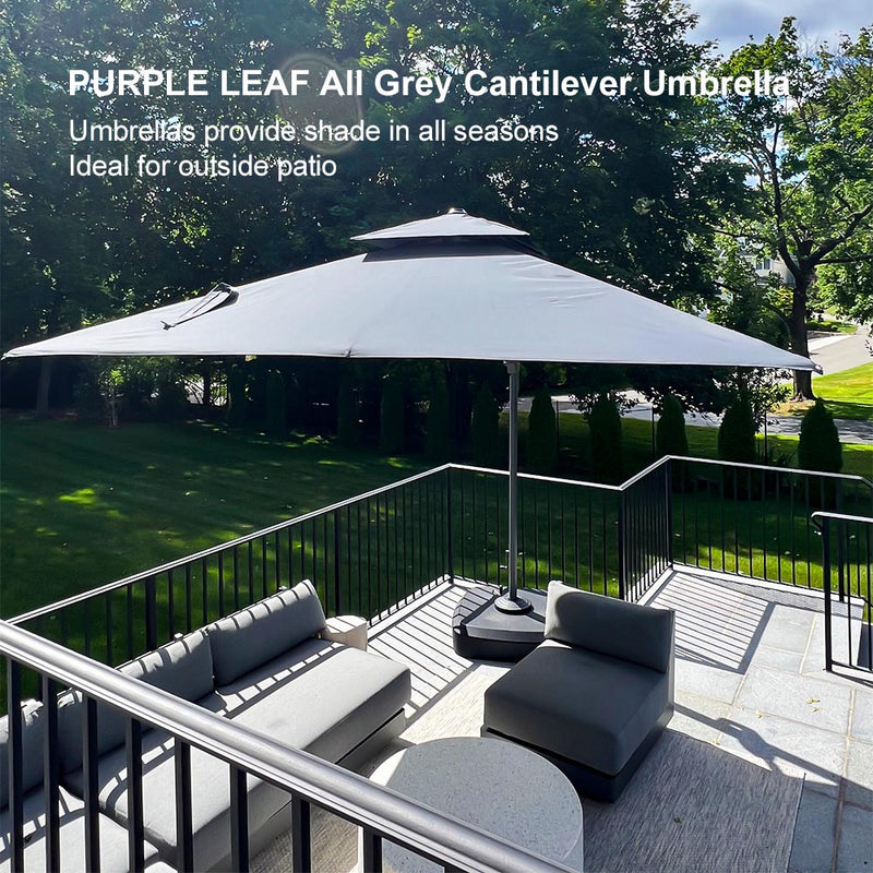 PURPLE LEAF Double Top 10 / 11 / 12 / 9 x 12 ft Square and Rectangle Outdoor Cantilever Umbrella