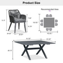 PURPLE LEAF Outdoor Dining Set All-Weather PE Rattan Outdoor Patio Furniture Set with Aluminum Frame