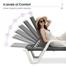 PURPLE LEAF Patio Chaise Lounge Plastic Pool Outdoor Lounge Chair with Aluminum Frame Stackable Patio Tanning Chairs for Poolside Sunbathing Beach Deck Yard