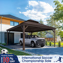PURPLE LEAF Outdoor Metal Carport Gazebo Bronze Steel Roof Aluminum Frame Shelter for Parking
