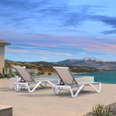 PURPLE LEAF Patio Chaise Lounge Chair Outdoor Plastic Textilene Sun Bathing Recliner Tanning Pool Lounger with 6 Adjustable Position for Outside Beach in-Pool Lawn Poolside