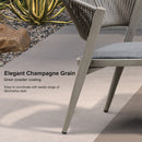 PURPLE LEAF Round Patio Dining Set with Aluminum Frame and Wicker Rattan Dining Chair with Comfortable Cushions for Deck Porch Kitchen Outdoor