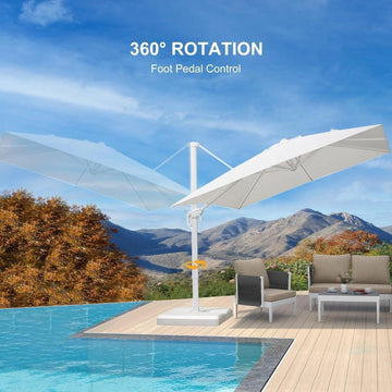 cantilever patio umbrella white White Cantilever Patio Umbrella
