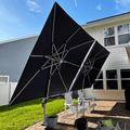 PURPLE LEAF Large Solar Yard Umbrellas Double Top Square Patio Umbrella with Lights
