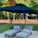 PURPLE LEAF Cantilever Patio Umbrella Gray Pole Outdoor Umbrella with UV Protection