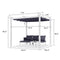 PURPLE LEAF Outdoor Retractable Pergola with Double Sun Shade Canopy White Heavy-Duty Aluminum Pergola Patio Modern Pergola for Garden Deck Backyard