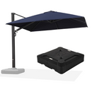 PURPLE LEAF Outdoor Patio Umbrella with Base, Garden Pool Umbrella, Navy Blue