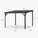 PURPLE LEAF  Outdoor Wall Mounted Hardtop Gazebo Metal Roof Patio Cover with Drainage System Outdoor Living Shelter for Backyard Lounge