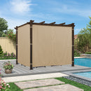 PURPLE LEAF Bronze Pergola Outdoor Retractable Metal Pergola with Canopy with Shade Cover With Curtains