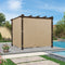PURPLE LEAF Bronze Pergola Outdoor Retractable Metal Pergola with Canopy with Shade Cover With Curtains