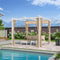 PURPLE LEAF Outdoor Retractable Pergola with Double Sun Shade Canopy White Heavy-Duty Aluminum Pergola Patio Modern Pergola With Curtains