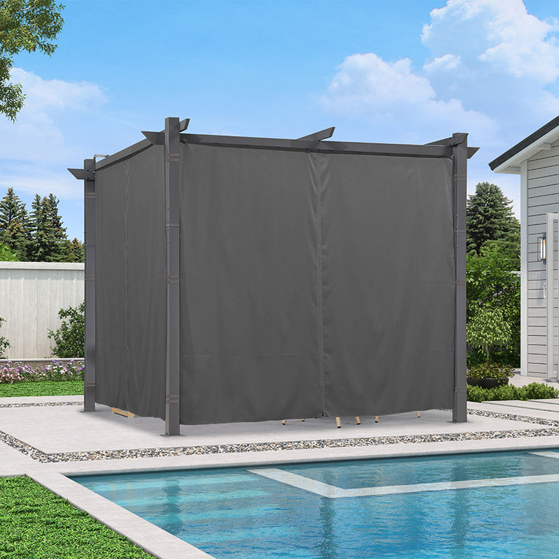 PURPLE LEAF Outdoor Retractable Pergola with Sun Shade Canopy Patio Aluminum Pergola With Curtains