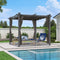 PURPLE LEAF Outdoor Retractable Pergola with Sun Shade Canopy Patio Aluminum Pergola With Curtains