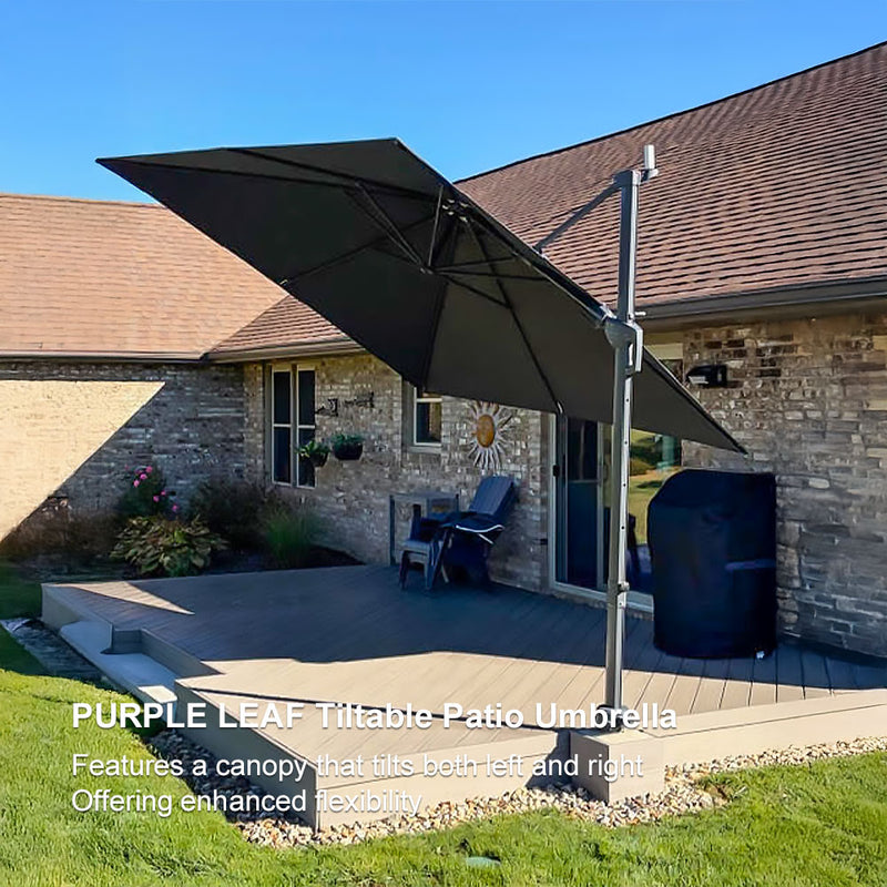 PURPLE LEAF UV Resistant Left-right Tilting Patio Umbrella Swivel Outdoor Umbrella