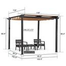 PURPLE LEAF Outdoor Retractable Pergola with Sun Shade Canopy Patio Aluminum Pergola for Garden
