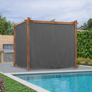 PURPLE LEAF Outdoor Retractable Pergola with Sun Shade Canopy In Natural Wood Grain Frame With Curtains