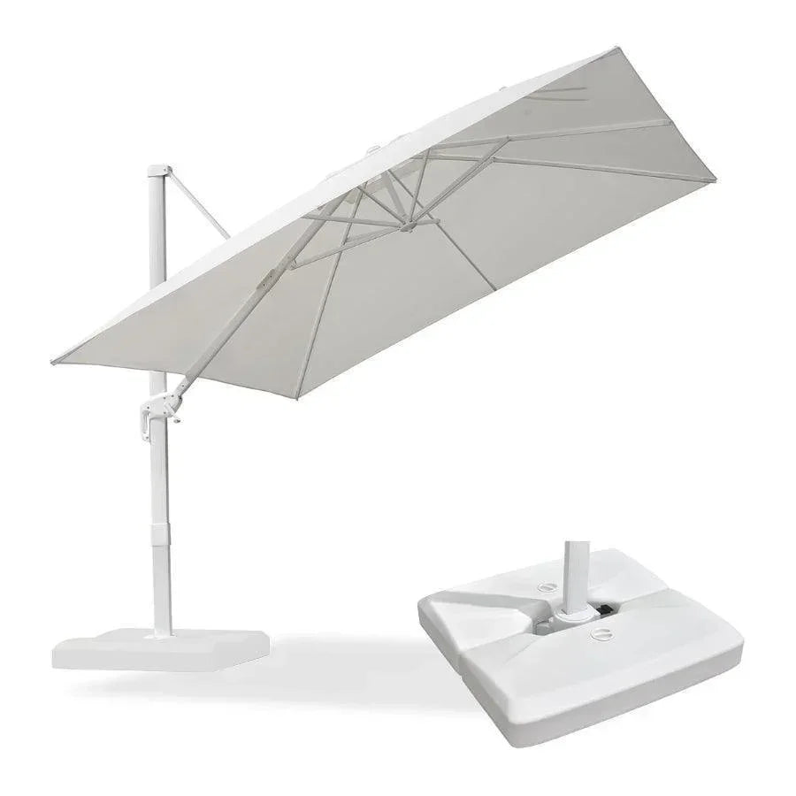 large patio umbrellas white or grey White Cantilever Patio Umbrella