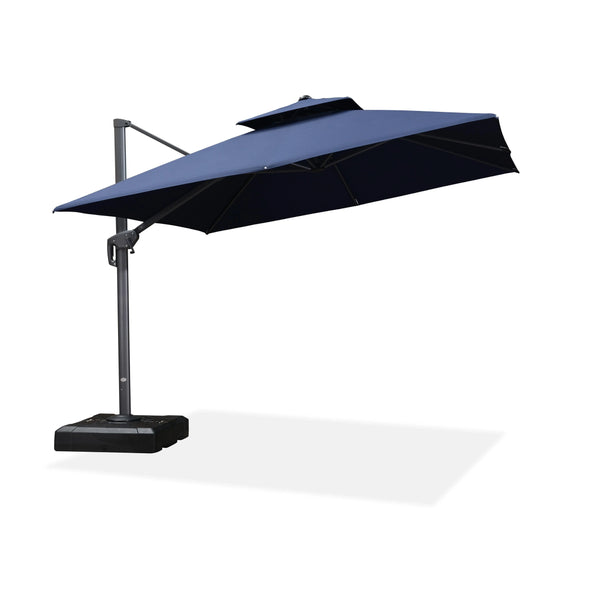 PURPLE LEAF Cantilever Patio Umbrella Gray Pole Outdoor Umbrella with UV Protection