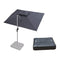 PURPLE LEAF Rectangular Large Outdoor Cantilever Umbrella With Base for Garden, Pool