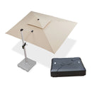 PURPLE LEAF Rectangular Large Outdoor Cantilever Umbrella With Base for Garden, Pool