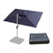 PURPLE LEAF Rectangular Large Outdoor Cantilever Umbrella With Base for Garden, Pool