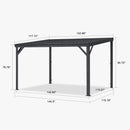 PURPLE LEAF  Outdoor Wall Mounted Hardtop Gazebo Metal Roof Patio Cover with Drainage System Outdoor Living Shelter for Backyard Lounge