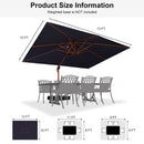 PURPLE LEAF 9 x 12 / 10 x 13 ft Rectangular Patio Umbrella Aluminum Cantilever Umbrella in Wood Color