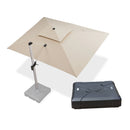 PURPLE LEAF Rectangular Large Outdoor Cantilever Umbrella With Base for Garden, Pool